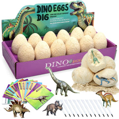 Aimiffy Dino Egg Dig Kit: hands on archaeology play with 12 eggs.