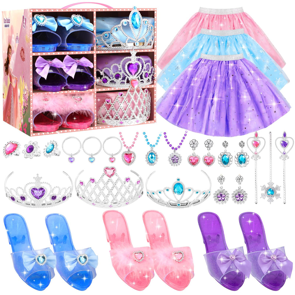 AINIOKA Princess dress set with three vibrant dresses for imaginative play