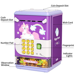 Aiqi piggy bank toy fingerprint unlock simulation adds fun security while saving.