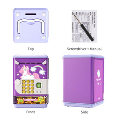 Aiqi piggy bank toy music box plays cheerful songs during saving time.