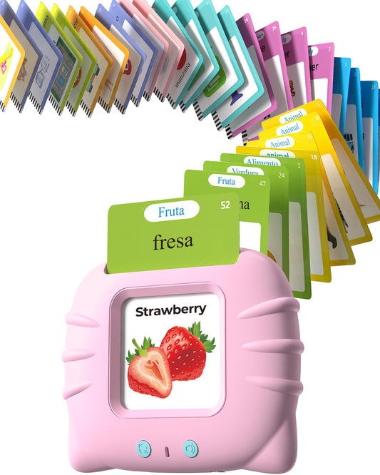 Airbition bilingual flash cards for toddlers in pink promote early bilingual exposure.
