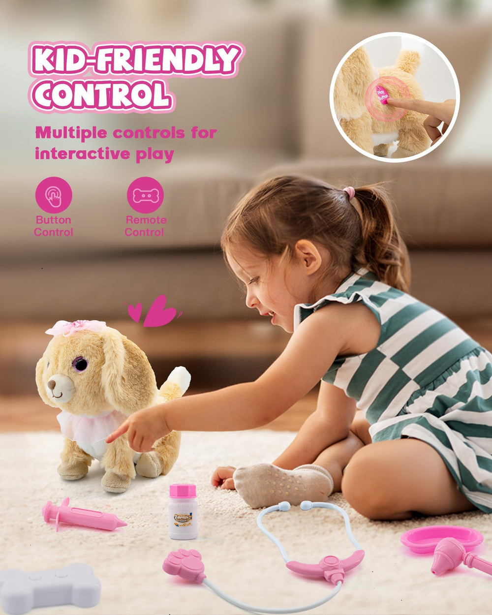 Airbition plush dog singing action enhances interactive storytelling sessions