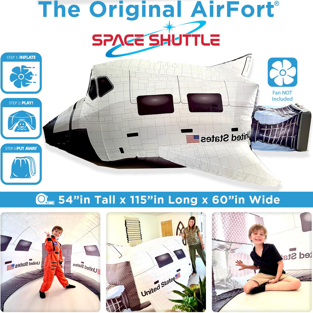 Air Fort Space Shuttle with children playing in a roomy fort for friends.
