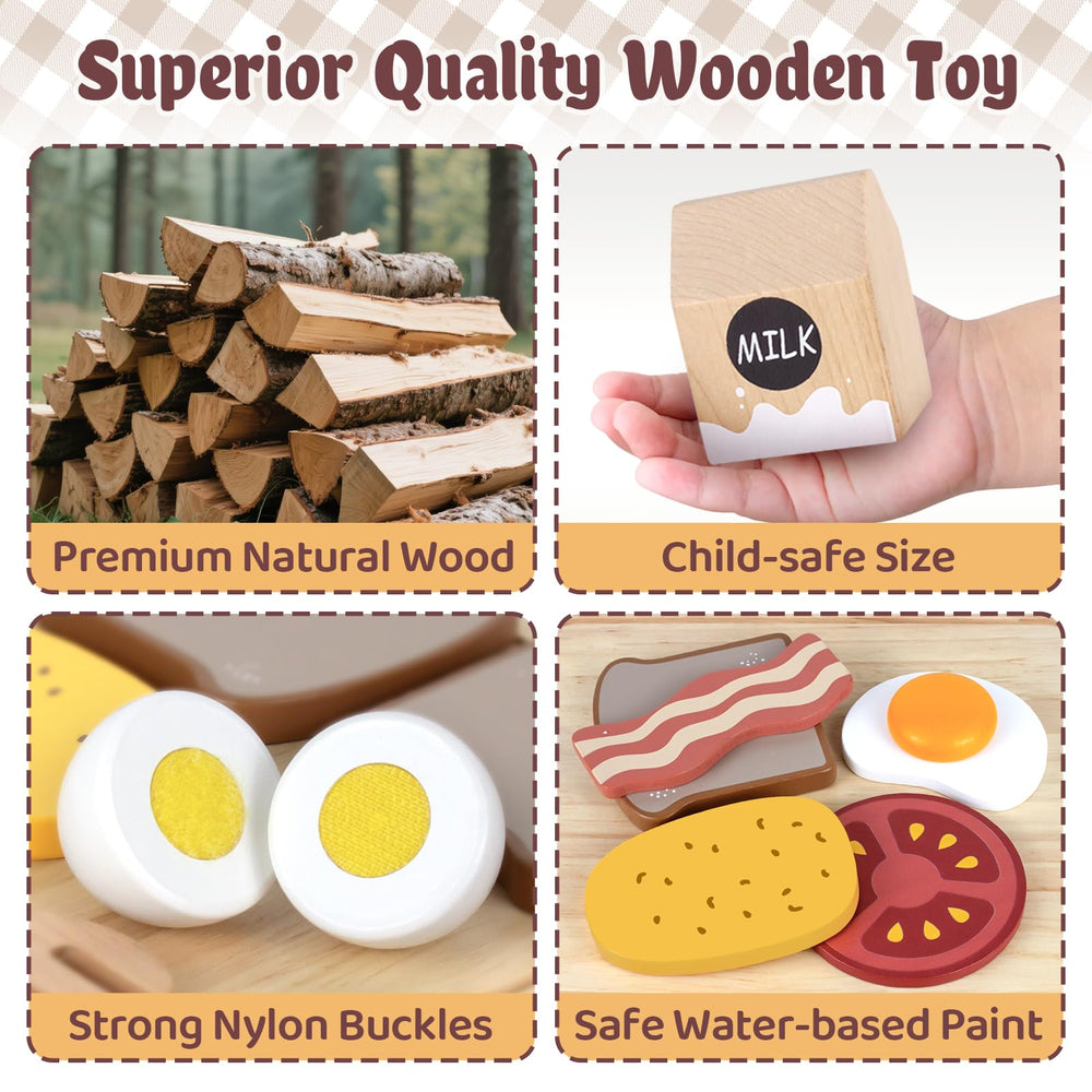 Airlab boiled egg wooden play food, ideal for refining fine motor skills.