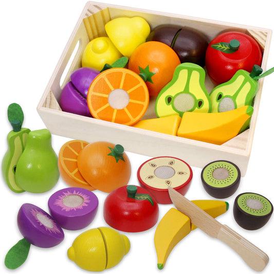 Airlab wooden apple fruit for pretend kitchen play and fine motor development.
