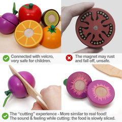 Airlab wooden pear fruit for safe, pretend cutting and fine motor use.