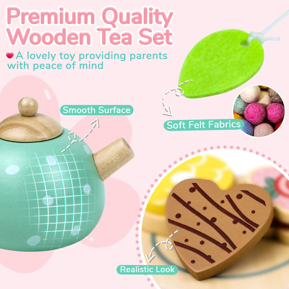 Airlab wooden tea set cups for sharing pretend tea moments