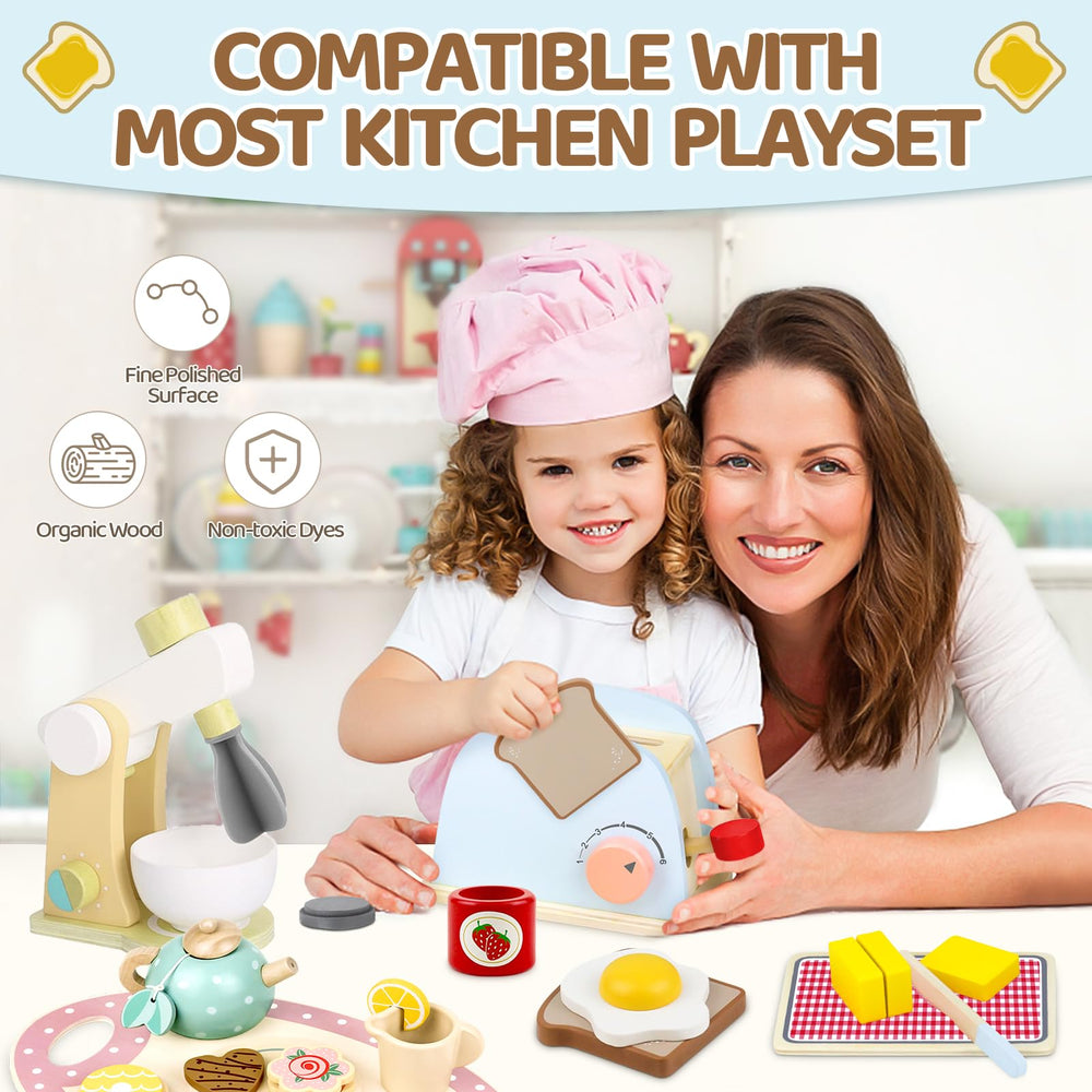 Airlab wooden toy knife supports safe, role-play cooking experiences.