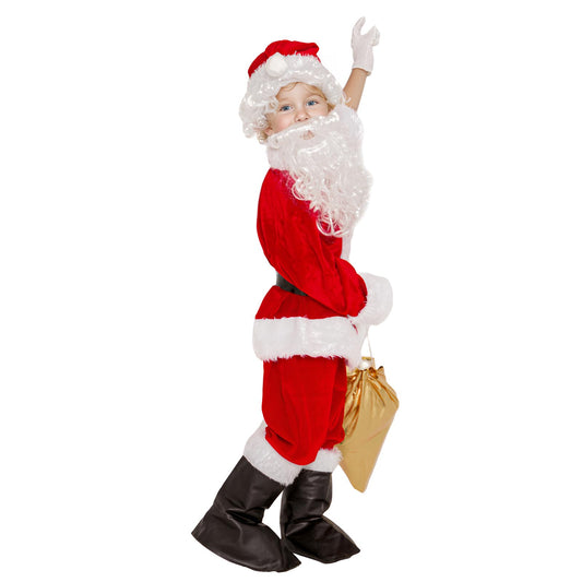 aisacsop Kids Santa jacket with plush faux fur trim for a cozy holiday look.