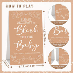 Aisharery baby shower game sign guides group activities and photo moments.