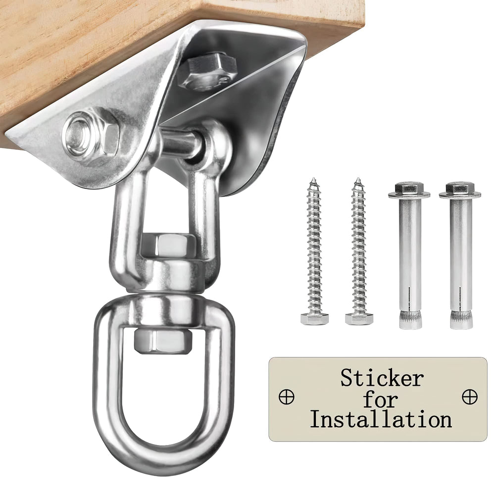 Aisto heavy-duty swing hanger mounted on wood for porch use.