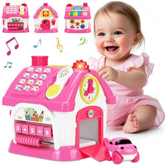 Aitbay 8-in-1 house piano view showing the music play area and vibrant colors for early rhythm learning