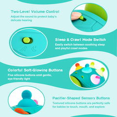 AiTuiTui turtle back with silicone pop-its serves as a teether for gums.