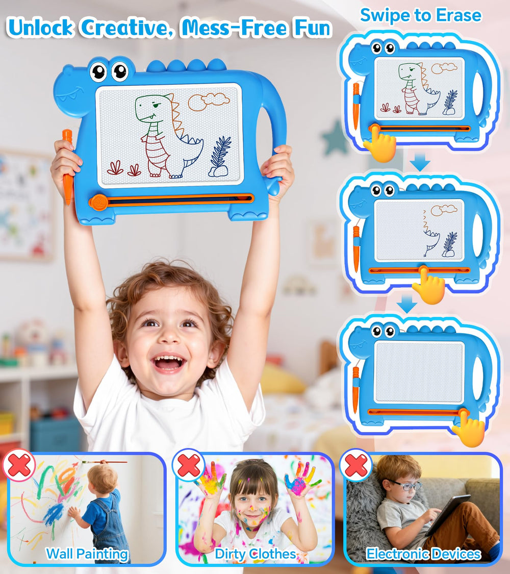 AiTuiTui dinosaur doodle board eraser slides smoothly for quick resets