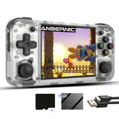Aivuidbs RG35XX H handheld front view for portable retro gaming on the go.