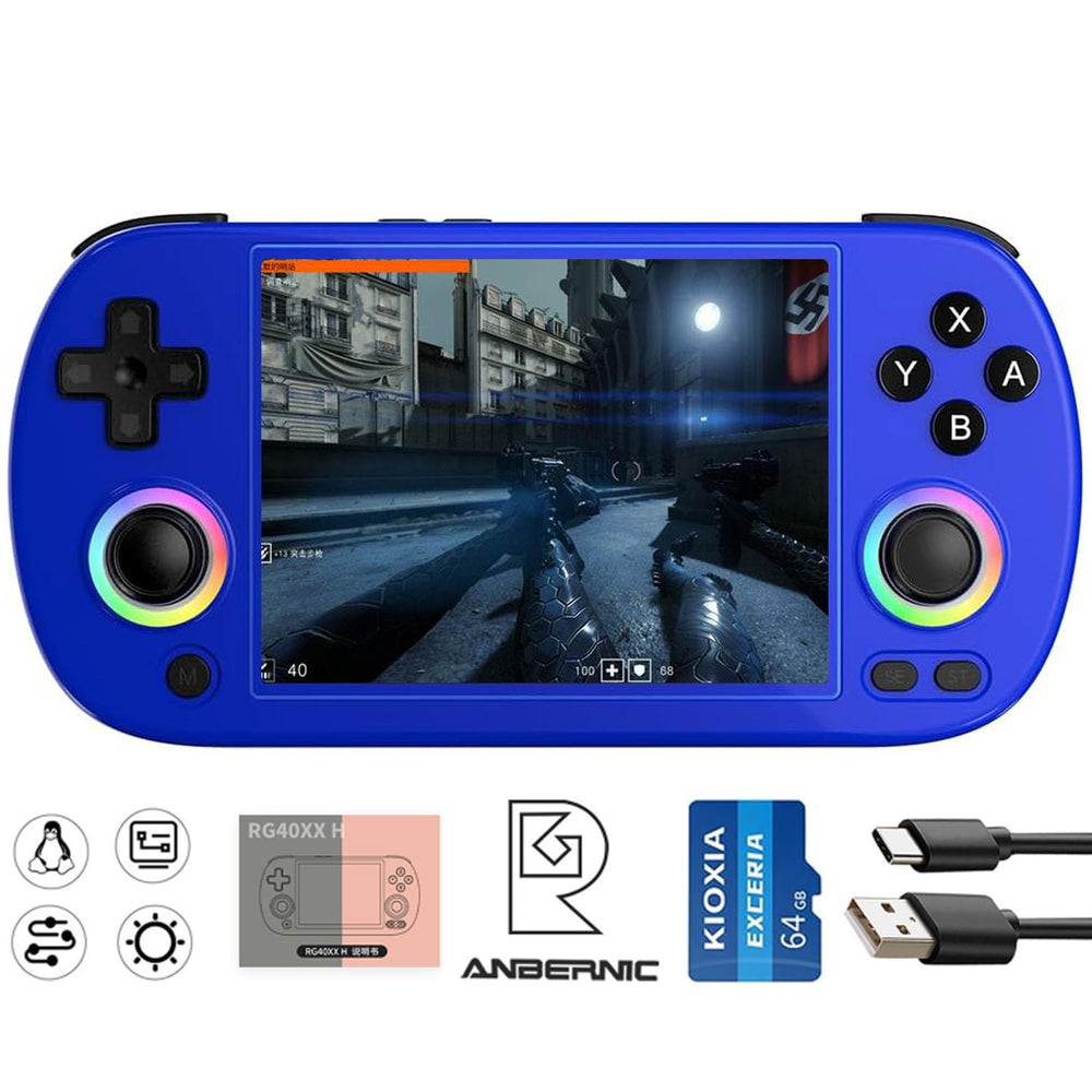 Aivuidbs RG40XX H screen display shows crisp 640x480 visuals for retro gaming.