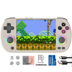 Aivuidbs RG40XX H handheld console with 4-inch IPS screen for crisp retro gaming.