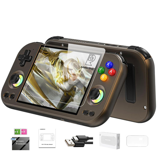 Aivuidbs RG477M front view highlighting premium aluminum body for durable handheld gaming