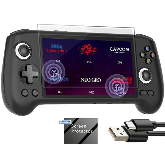 Aivuidbs RG556 screen front with vibrant AMOLED display for immersive handheld gaming.