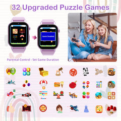 AIWIEP Kids Smart Watch camera enables selfies and videos for memories.