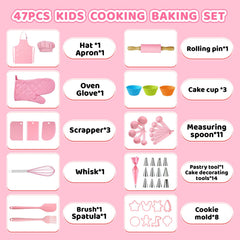 Aixmeet kids chef costume in pink sparks role-play and kitchen safety