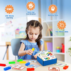 Aizweb CVC Word Game flashcards showing 40 CVC words for quick decoding.