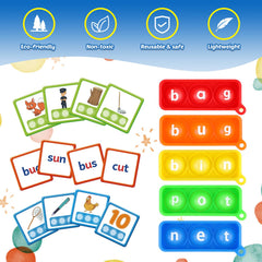 Child using Aizweb CVC Word Game to build words and improve spelling.