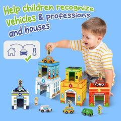 Aizweb little people figures pair with vehicles for storytelling adventures.