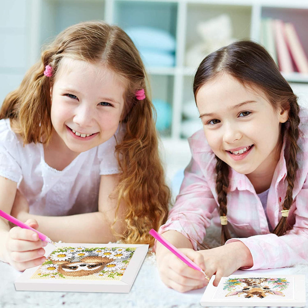 Ajepon owl diamond art kit: intricate sparkle enhances visual focus.