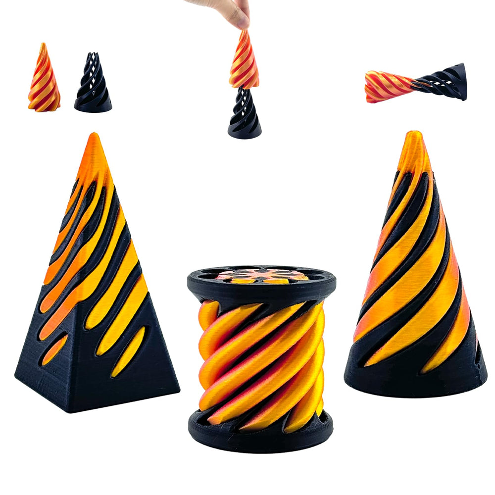 ajitxalr 3-pack impossible cone close-up highlights spiral detail for tactile engagement