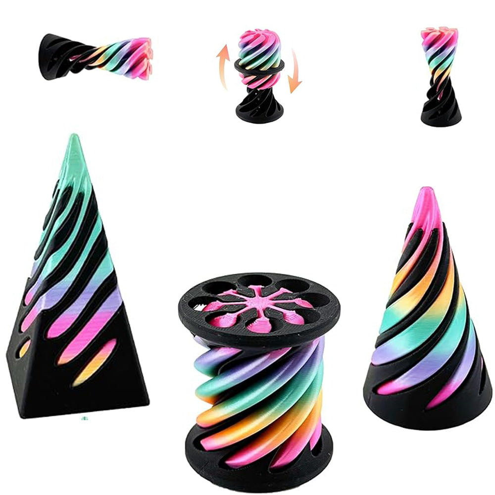 Ajitxalr impossible cone 3-pack with hypnotic spiral design for tactile focus.