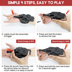 AJJKKA Spider Web Shooters palm switch control enables quick launches and retries.