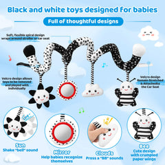 AJsupojouet mirror hanging toy attracts baby's attention with reflective surface.