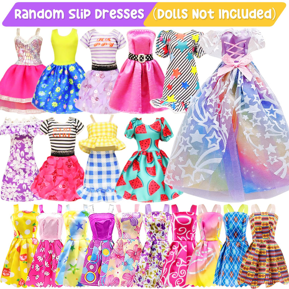 AK KYC doll shoes and hangers simplify outfit changes during playtime.
