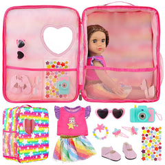 AK KYC Dolls Carrier Bag Set with portable carrier keeps outfits organized for on-the-go play.