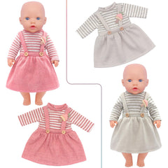 AK KYC two jumpsuits for 14-18 inch dolls, quick wear with Velcro.