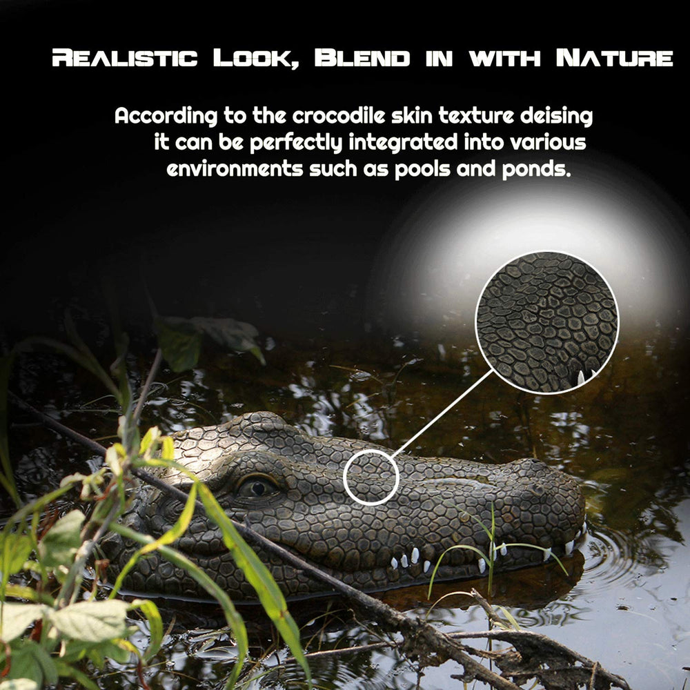 Akargol remote alligator head boat close-up showing realistic texture for lake play and display