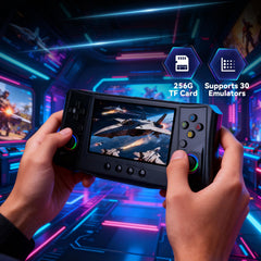Akaxi 2025 upgraded handheld console with 4.5-inch screen provides bright visuals for classic titles.