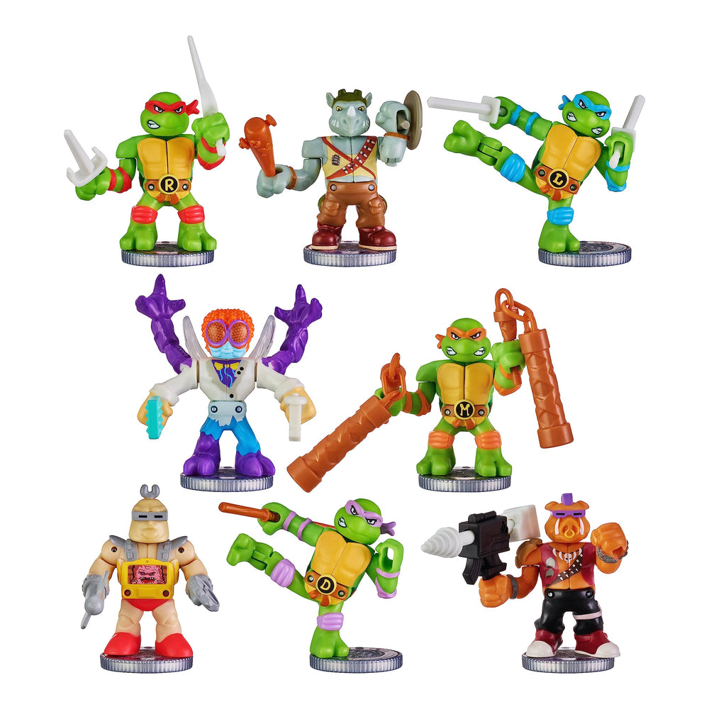Close-up of Raphael and Krang figures in dynamic pose