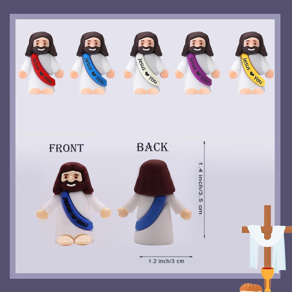 AKFAHOIF mini Jesus figurines multicolor pack for creative Easter egg surprises
