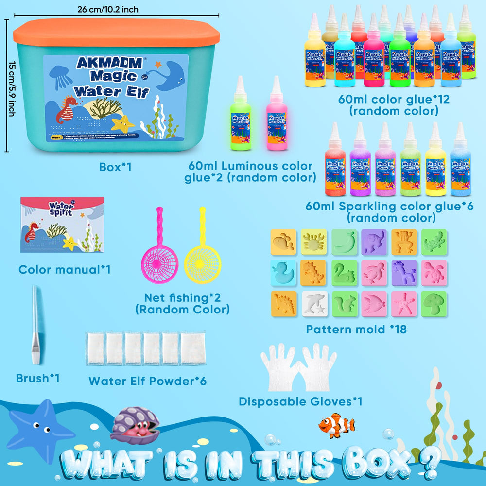 Includes DIY aquarium bottles for display-ready toys.