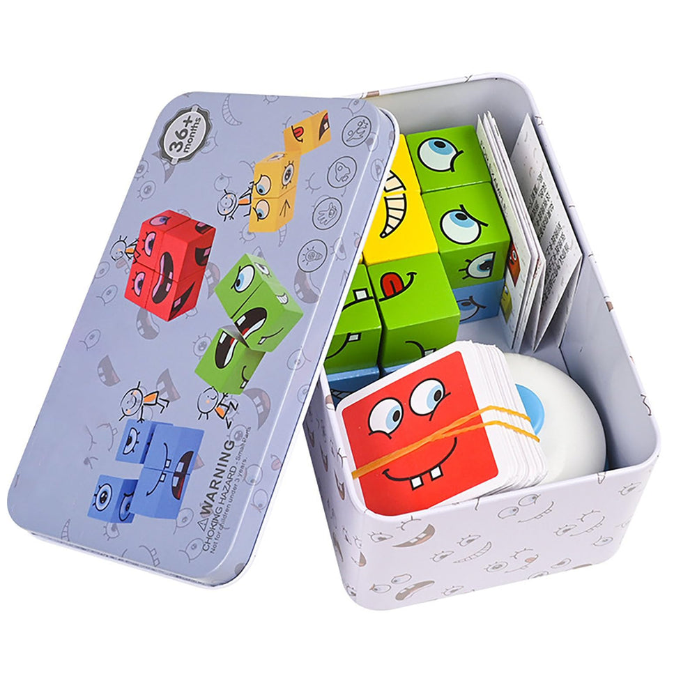 ALaLatois large face expressions puzzle blocks for imaginative play and cognitive growth.