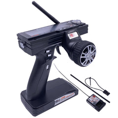 Alaohu FS-GT3B transmitter front view with ergonomic grip for precise control.