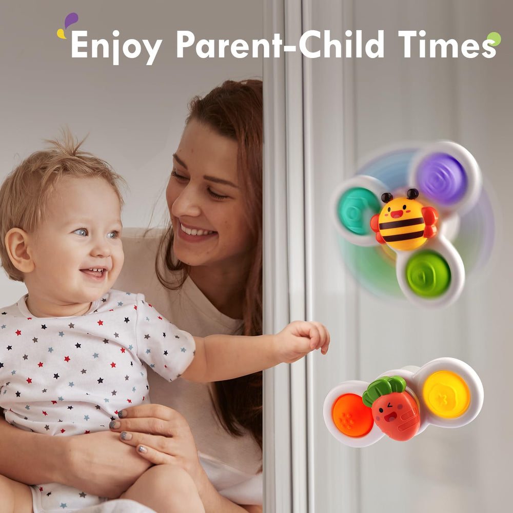 ALASOU bath time spinner toy adds splashy sensory play.