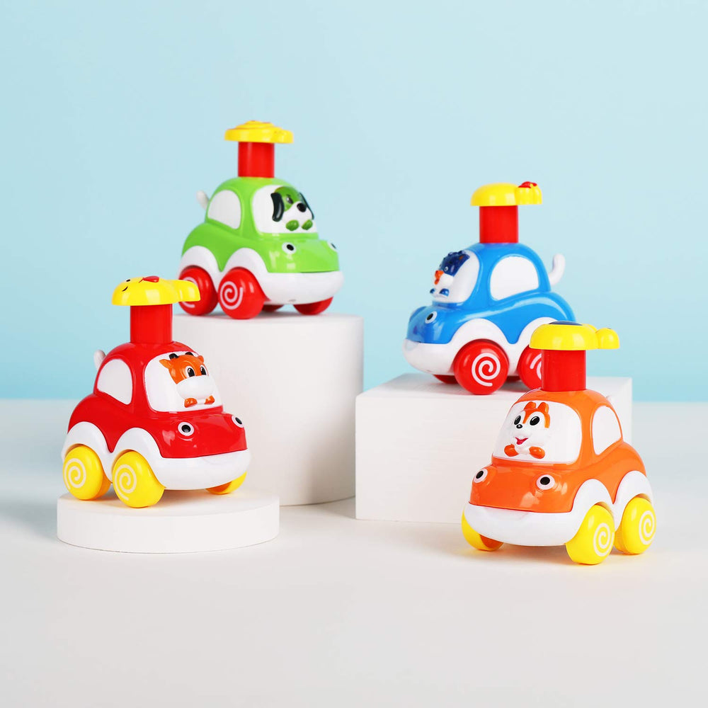ALASOU dog car toy with bright colors supports color recognition.