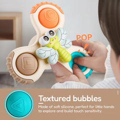 ALASOU suction spinner on travel car seat keeps tiny hands busy