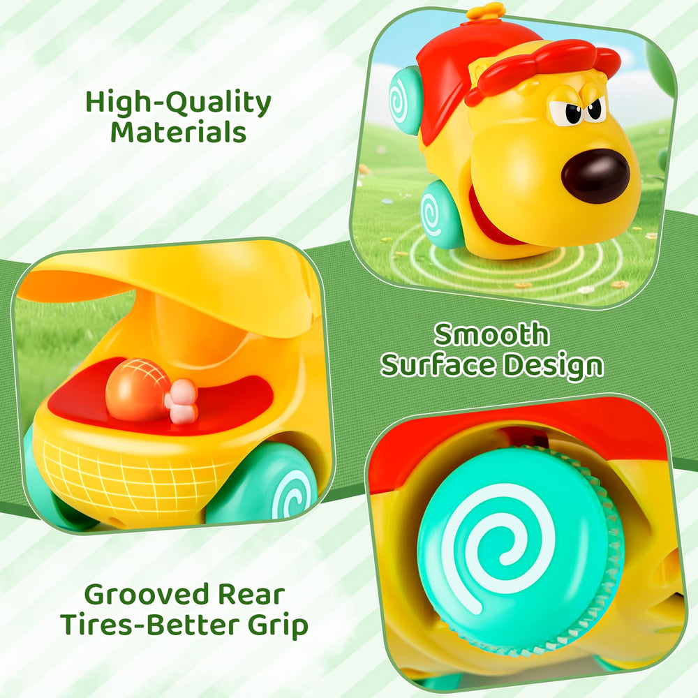 ALASOU Push and Go frog vehicle invites active exploration in tiny adventures.