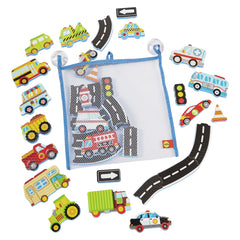 ALEX Toys Bath Beep Stickers suction cups secure it to tile walls.