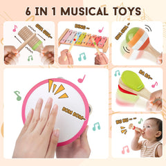 Aliex pink 6-in-1 shaker for rhythm practice and coordination