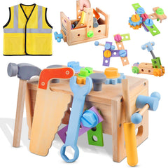 Aliex wooden kids tool set with 30 pieces for imaginative play and fine motor skills